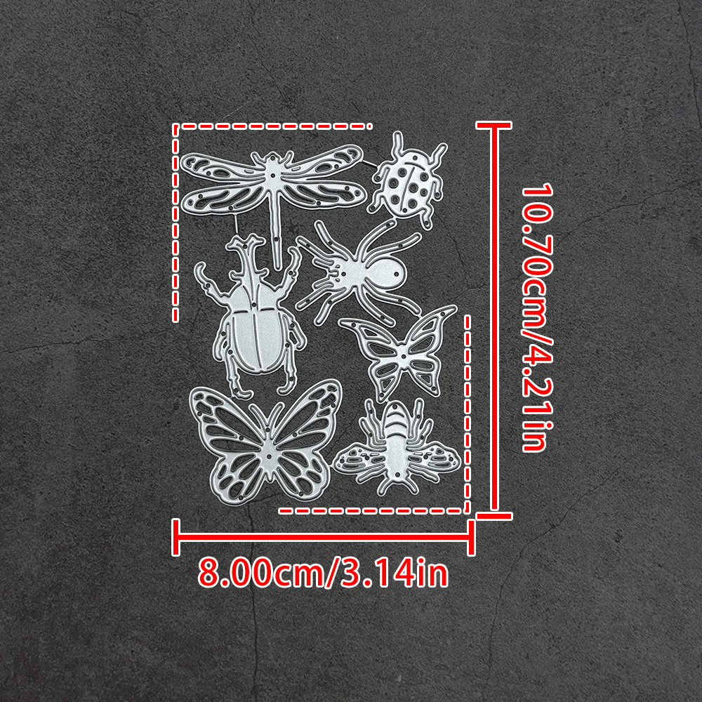 Image of 1 Set Animal Metal Cutting Dies Diy Crafts Insects Die Cuts For Card Making Scrapbooking, Metal Die Cuts Embossing Stencils For Diy Invitation Card Decorative Paper Dies