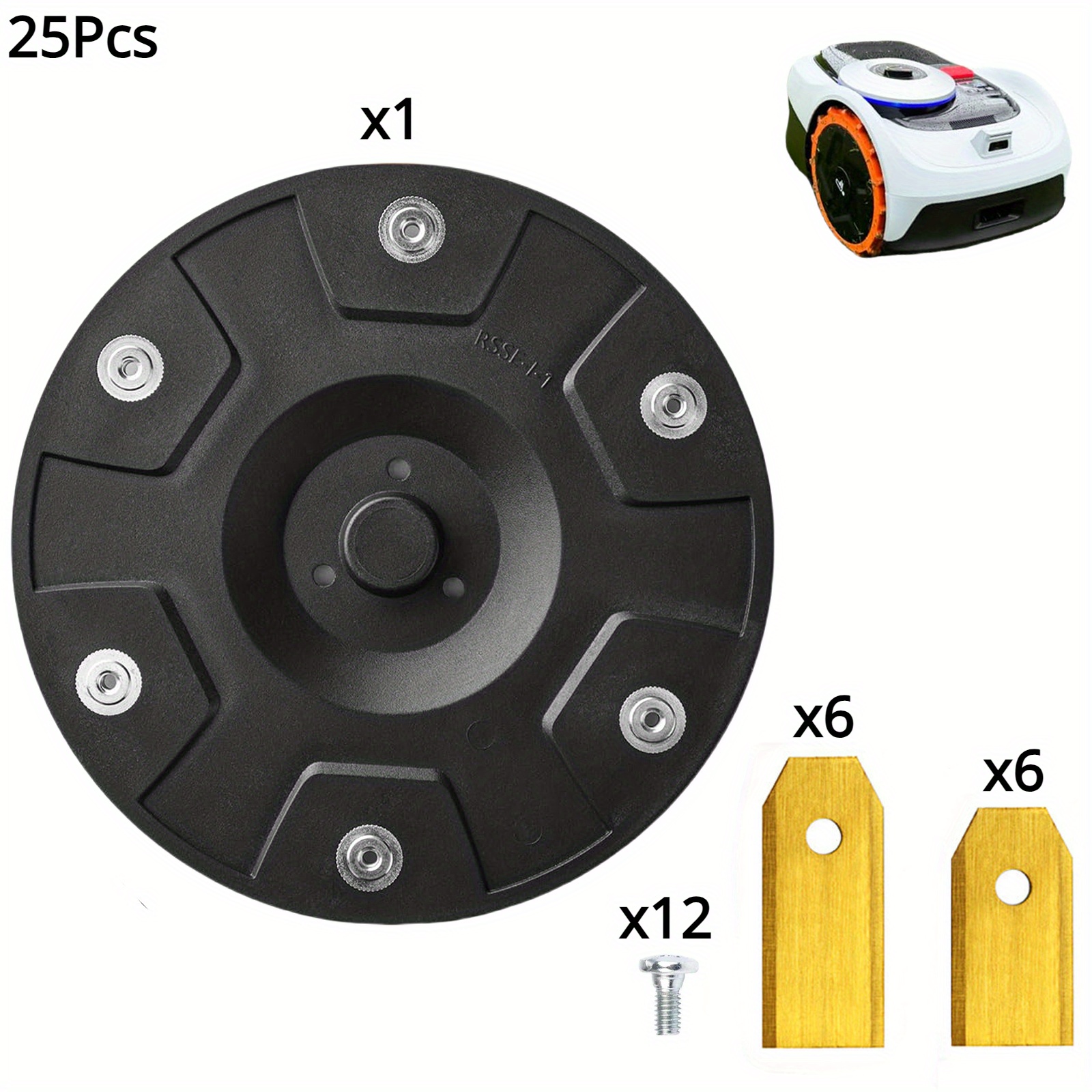 25pcs 1set Upgrade 6 Blade Disc Compatible Kit | For Navimow Robotic Lawnmower I105n, I108n & I110n, Includes 12pcs Of