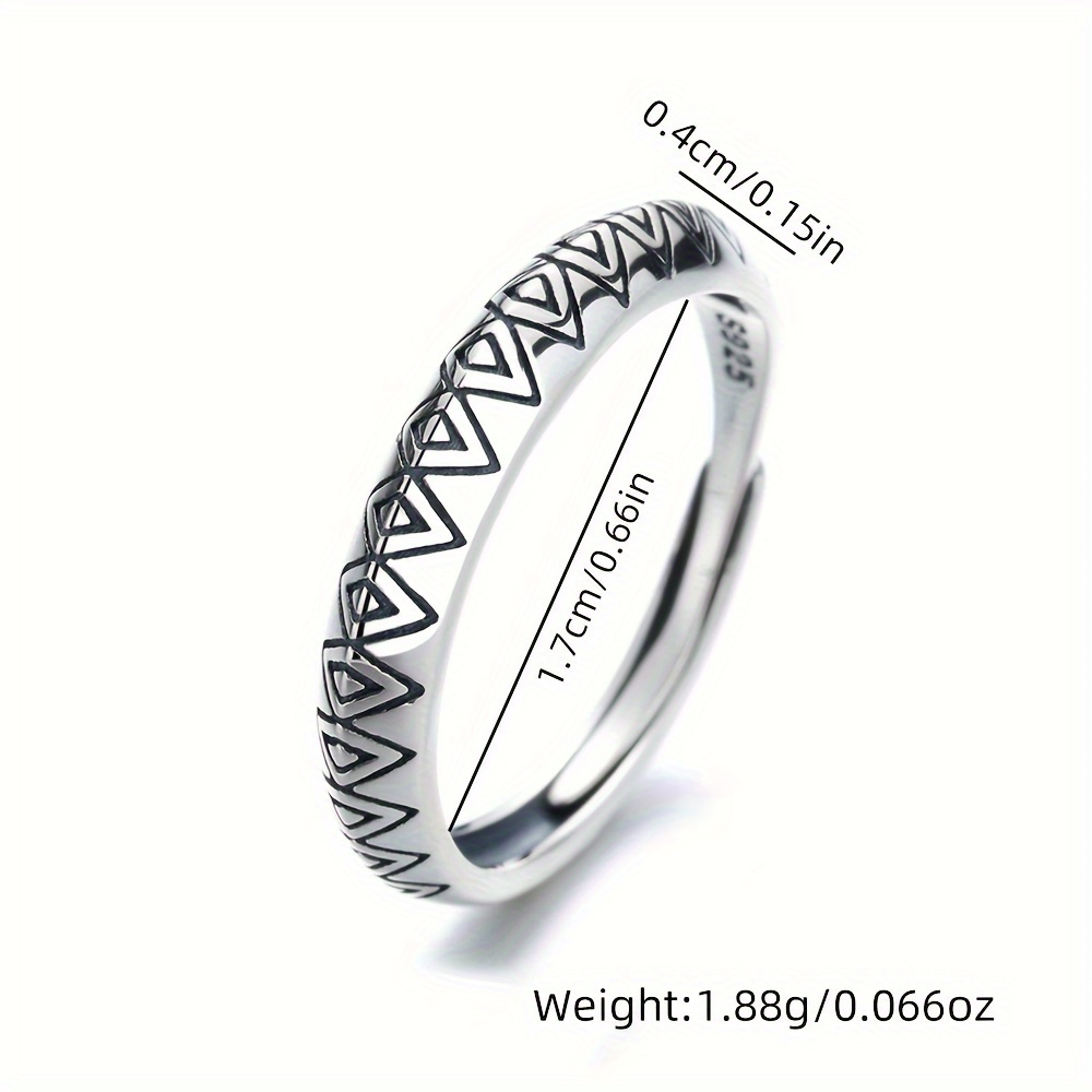 925 Sterling Silver Geometric Vintage Boho Style Ring
