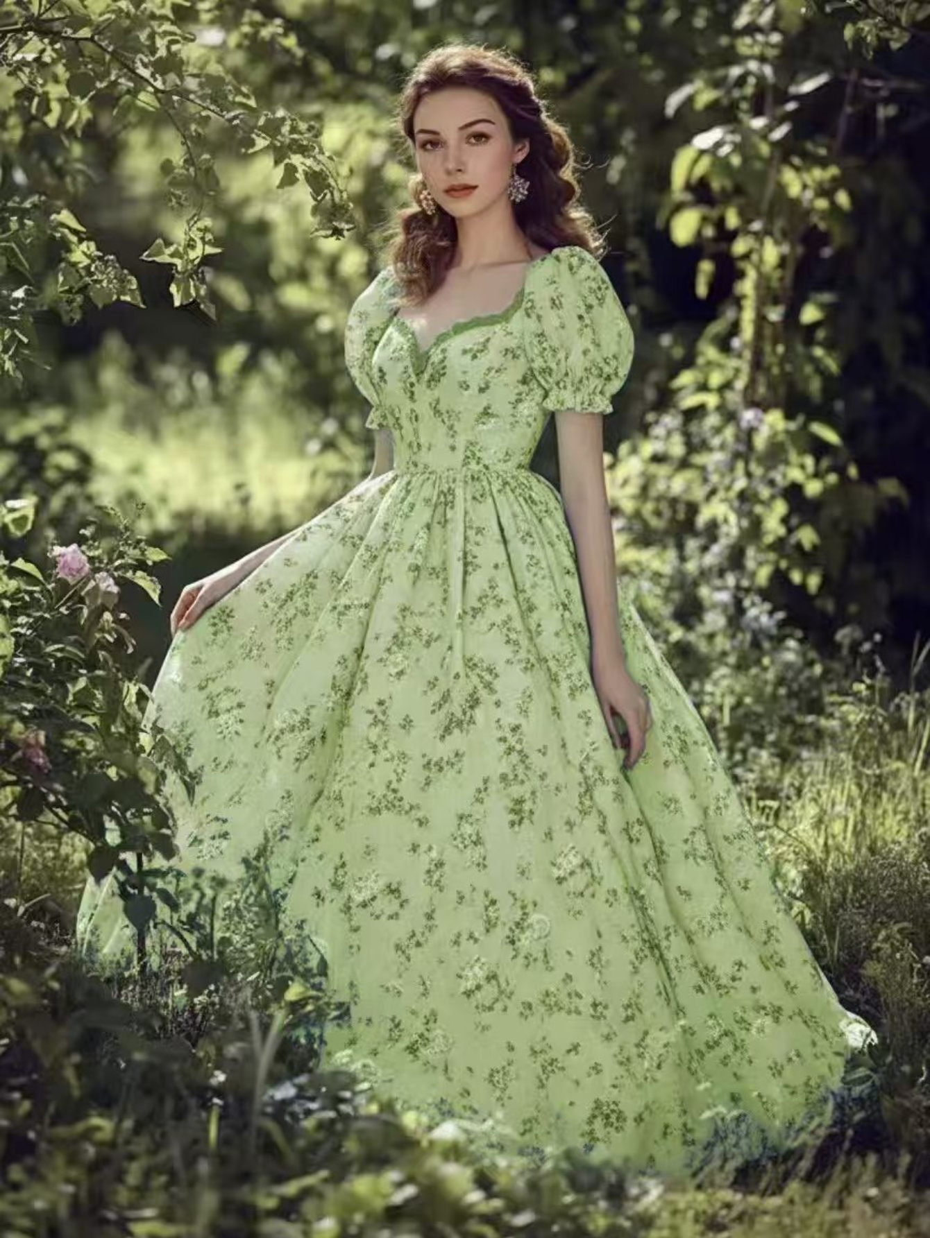 green emerald velvet dress Green Fairy Beautiful Long Unique New Design Elegant Lace Up Back Char –  SposaBridal