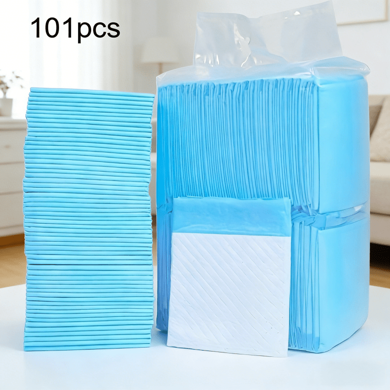 TEMU 101pcs, Absorbent Disposable Dog Training Pads - Leak-proof Pet Pee Pads Suitable For Small Animals, Puppies, Cats, And Dogs, Ideal Dogs,