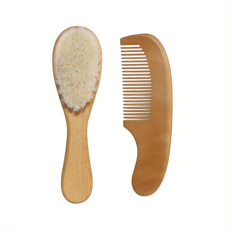 E-shop 2 Stück Holzhaarbürste Kamm, Weiche Massagebürste für die Haare, Holzgriff Badebürste – Ideal für Zuhause oder Reisen