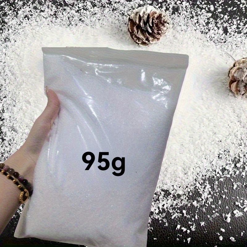 TEMU 55G/95G Glanzende Kunstmatige Sneeuw - Klassieke Plastic Nep Sneeuwvlokken, Perfect voor Kerstversiering, Handwerk, Winterdorp Scènes, en