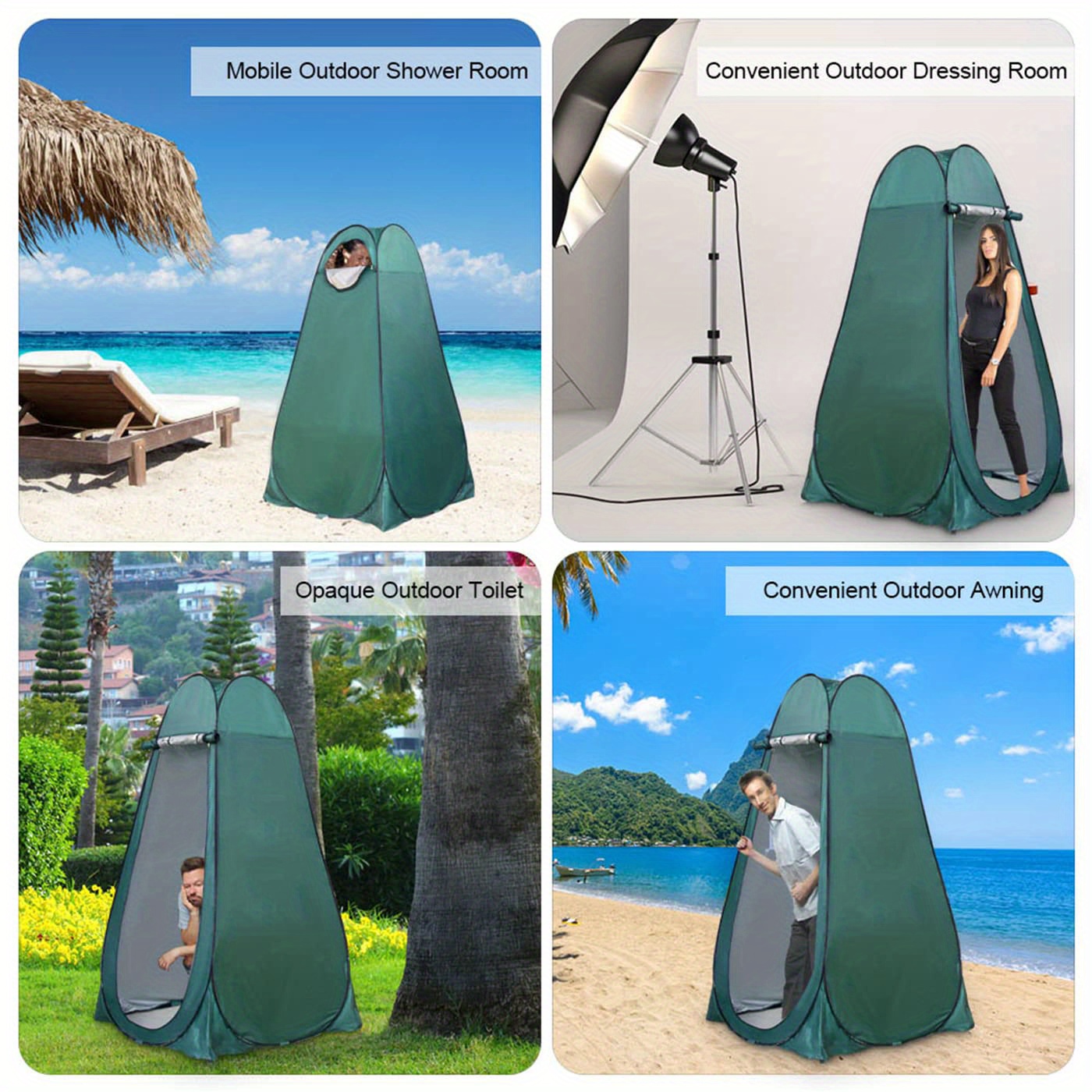 Pop Up Zelt Denny Pop-Up Zelt – Tragbare Outdoor-Dusche, WC, Umkleide – 1 Person, Blau/grün/camo