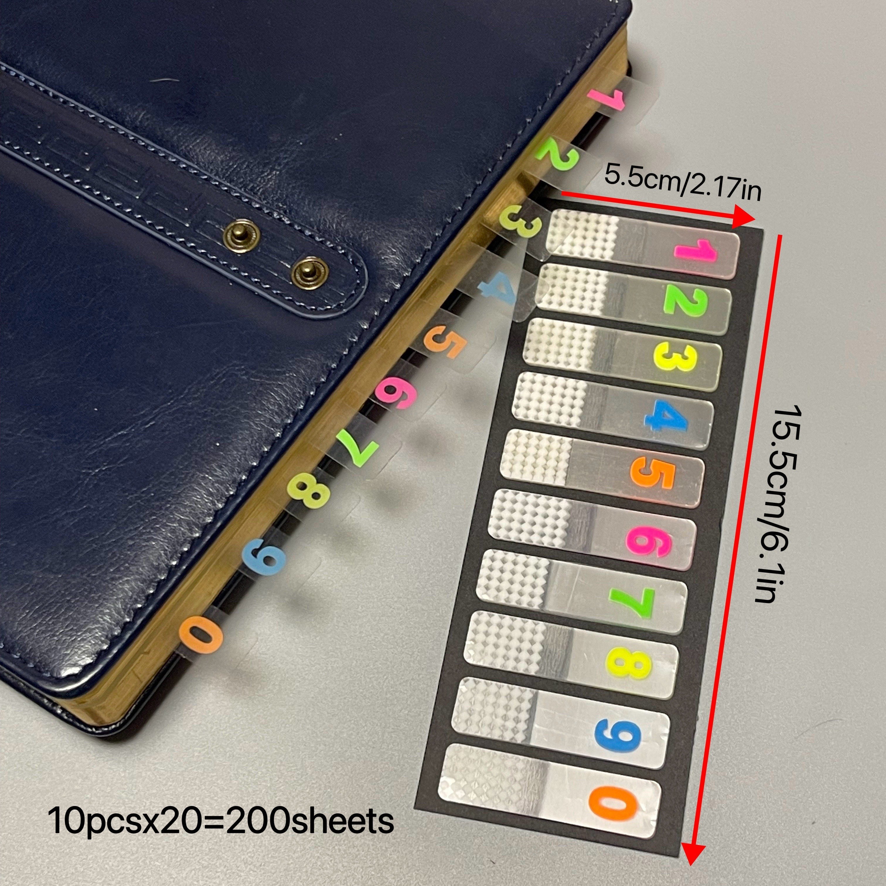 Colorful Reusable Strong Adhesive Sticky Notes - Pet Material, Numbered Tabs For Easy Document Organization, Ideal For Office And Home Use, Note Pads