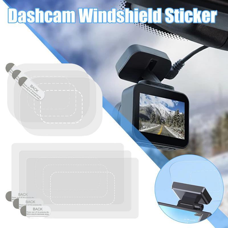 

6pcs Dashcam Windshield Sticker, Electrostatic Transparent Windshield Film Screen Sticker, Polyethylene Material