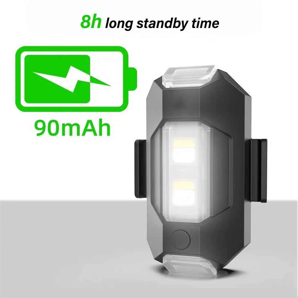 2 buc. Lumină de navigație universală LED pentru croazieră, lumină anti-coliziune în formă de pătrat, lumină LED reîncărcabilă pentru motocicletă, dronă, camion, scuter electric