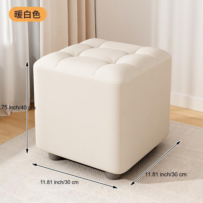 TEMU 【家庭用スツール】低いスツール、高級感、リビングコーヒーテーブル スツール、 オットマン、無垢材ベンチ、丈夫で耐久性のある靴下取りスツール
