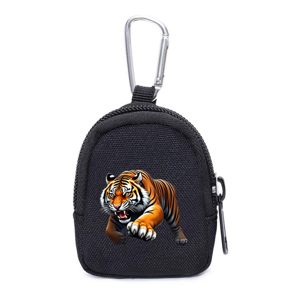 TEMU 1pc , Animal Symbol Coin Purse, , Suitable For Camping, Fishing, Change And Coin Storage, Key And Earphone Storage, Sports Black, Sports Zipper