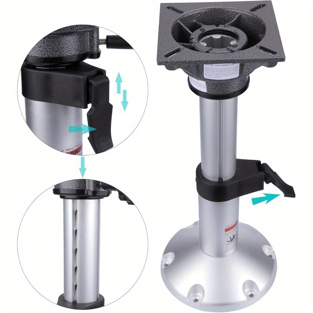 Adjustable Height Locking Boat Seat Pedestals, Aluminum Alloy