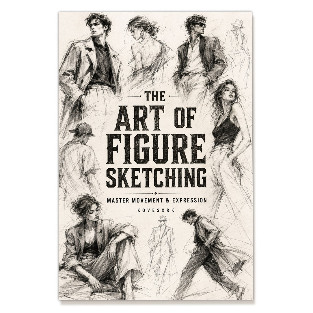 TEMU 1pc Character Sketchbook | Retro Sketch Style Illustration Cover Design | 5.5 X 8.3 Inches | Includes Action And Techniques | Breaking Dynamic |