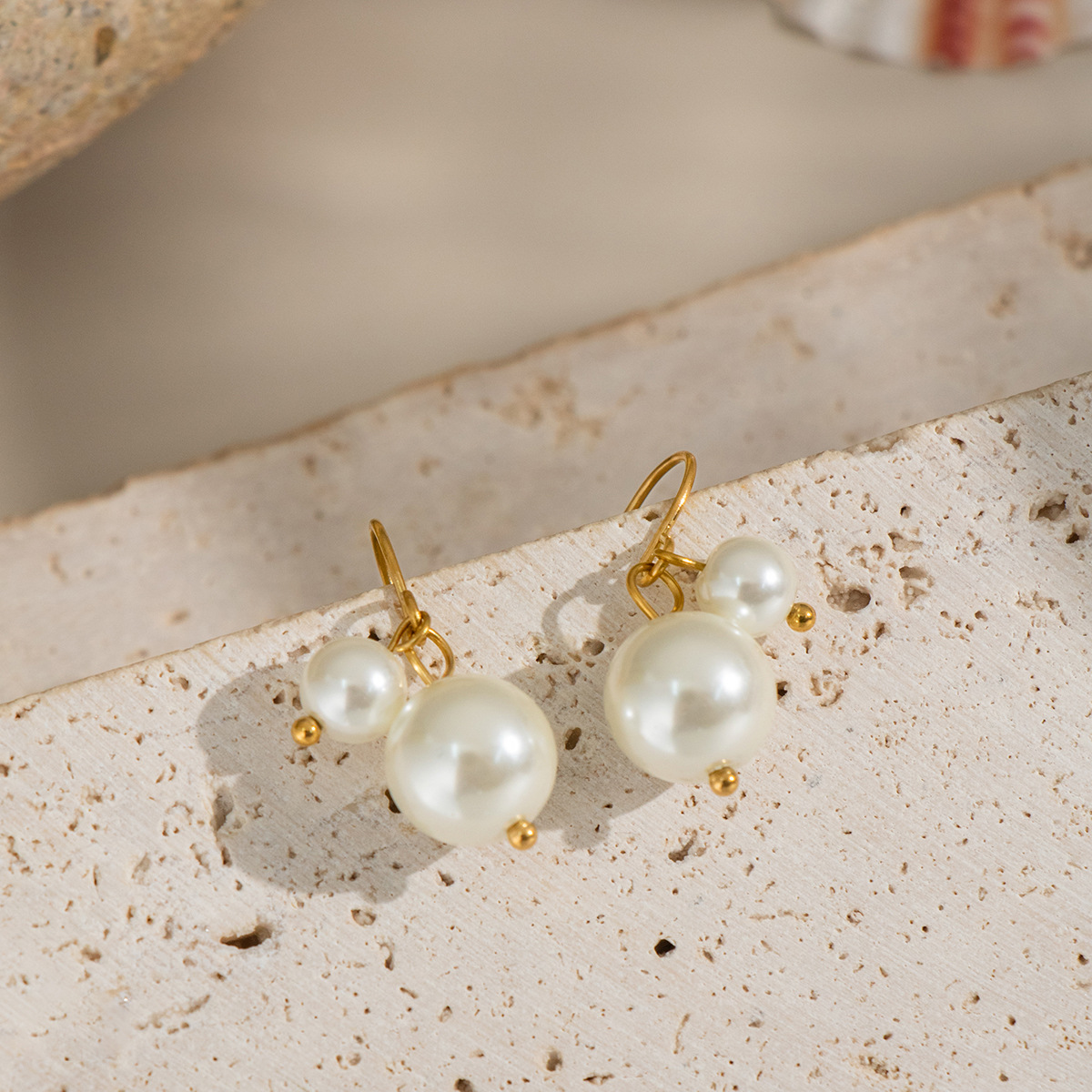 Women's Elegant High-Gloss Stainless Steel Fish-Hook Earrings
