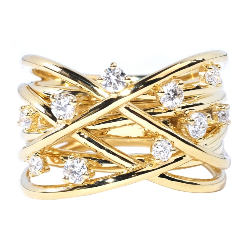 Unisex Multi-Layer Bling Synthetic Zirconia Band Ring