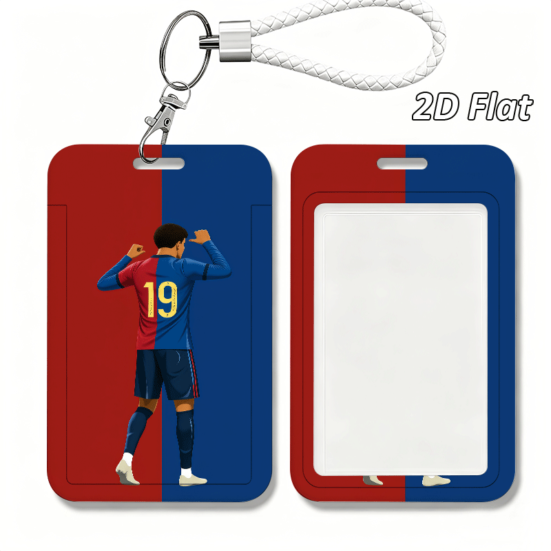 TEMU Juego de tarjetero con estampado de camiseta de #19 2D con cordón y llavero, tarjetero de plástico duradero. para varios tipos de almacenamiento