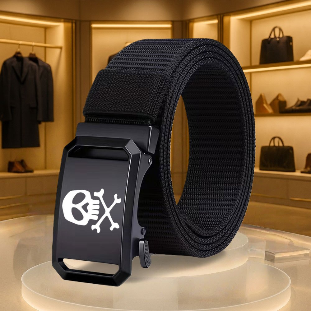 TEMU Men's Novelty Belt Men's Waist Belt Skull And For Gifting Jeans Belt Unisex Sports Fashion Belt Optional Outfit