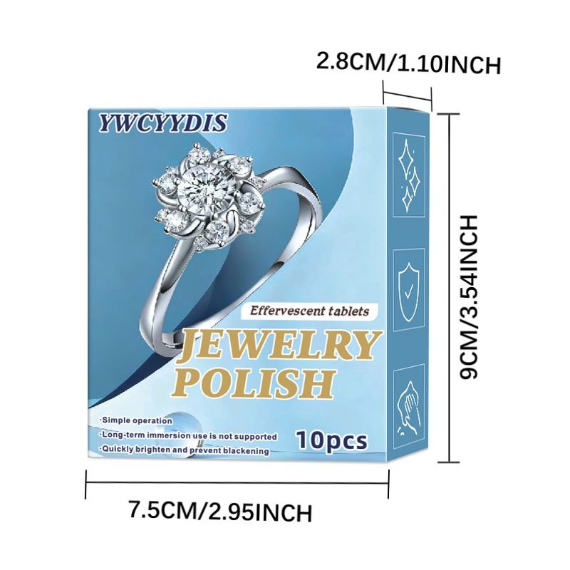 10pcs Golden Silvery Jewelry Cleaning Tablets