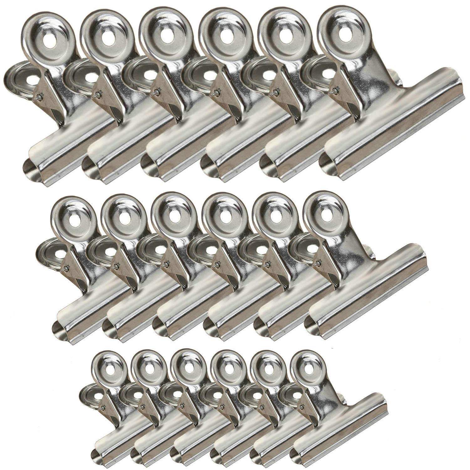 TEMU 18pcs Silvery Metal Hinge Clips Bull Binder Paper Clips Clamp For Office Pictures Photos, Kitchen Food Bags