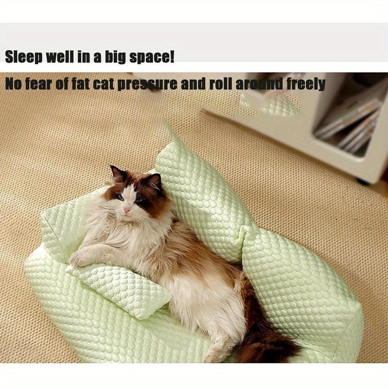ice   fiber fabric cooling pet bed breathable washable dog sofa bed summer   ice   fiber fabric bed for cats and dogs suitable for small medium large cats and dogs Product details 3