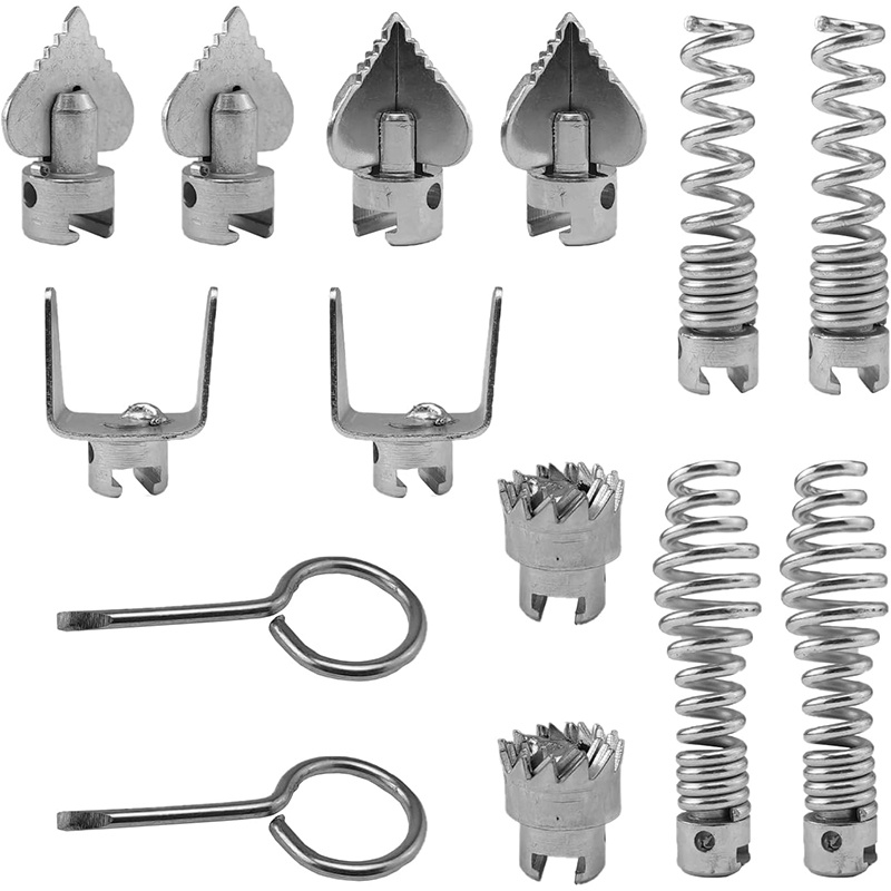 TEMU Tête de coupe pour déboucheur de drain, ensemble de 14 têtes de coupe pour déboucheur de drain, tête de coupe pour machine de dragage de tuyaux,