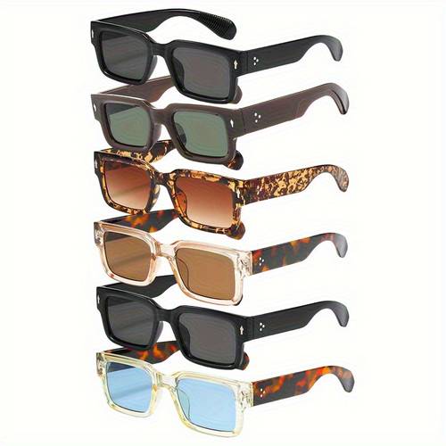 6 pairs fashion retro square frame glasses set unisex ideal for holiday parties photography decoration gifting