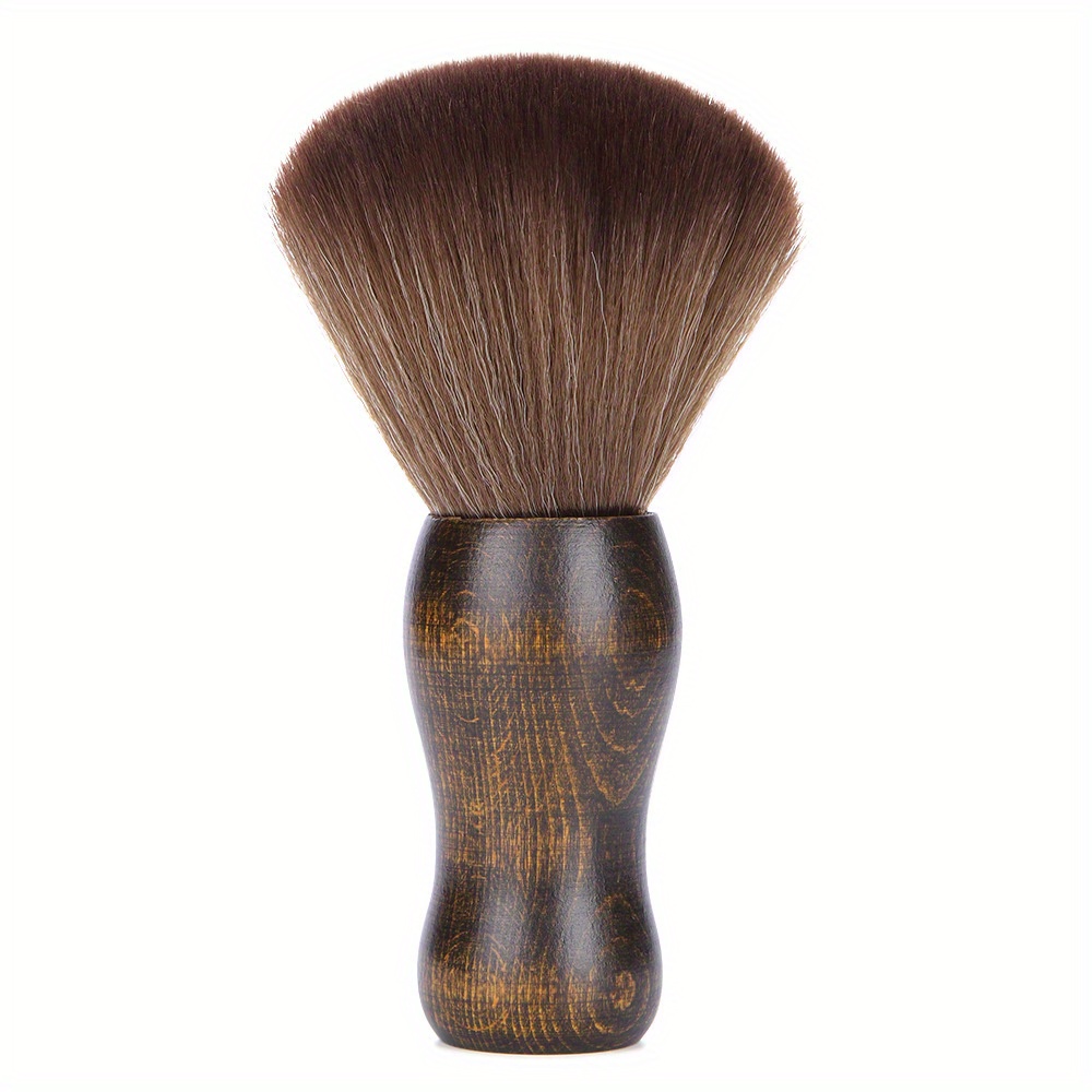 TEMU 1 pièce, Brosse à balayer les cheveux en bois de camphrier, Brosse à poils souples pour le nettoyage de la nuque et les cheveux , Outil de