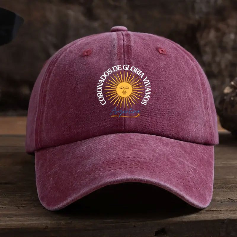 TEMU Men's Vintage Argentina Print Baseball Cap - Adjustable Elastic Unisex Hat, Lightweight Sports And Casual Cap For Soccer Fans, Daily Wear And -