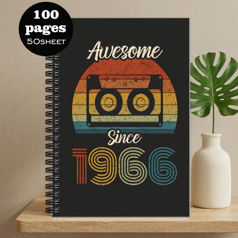 TEMU 1pc 'Or Rétro Cassette & Livre de Messages - Design Vintage 1966 avec Thème de Bande Magnétique & Boîtiers de Cassette - Livre en Papier pour de