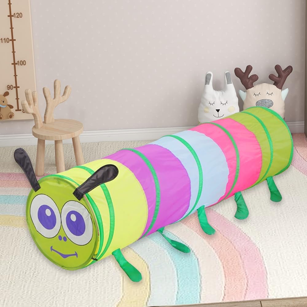 Image of 180cm Large For Caterpillar Play Tunnel With Storage Bag Spacious Interior