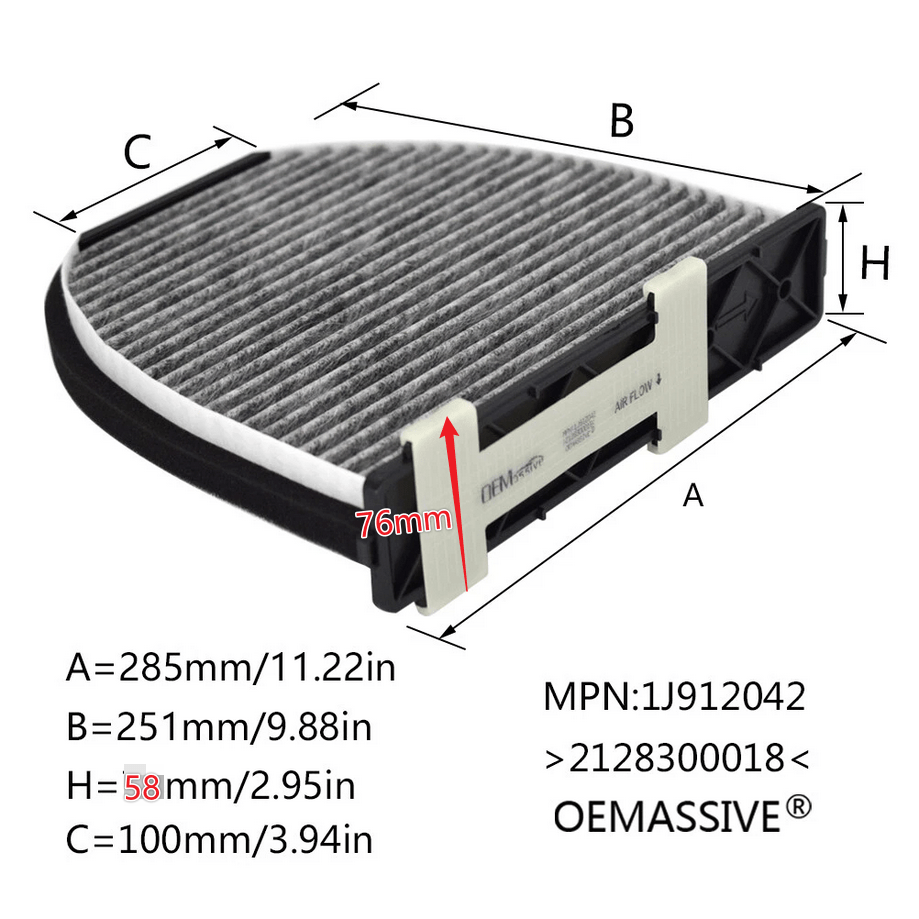 Image of 1pc Interior Filter Activated Carbon Pollen Filter For Mercedes W204 W212 X204 2128300318