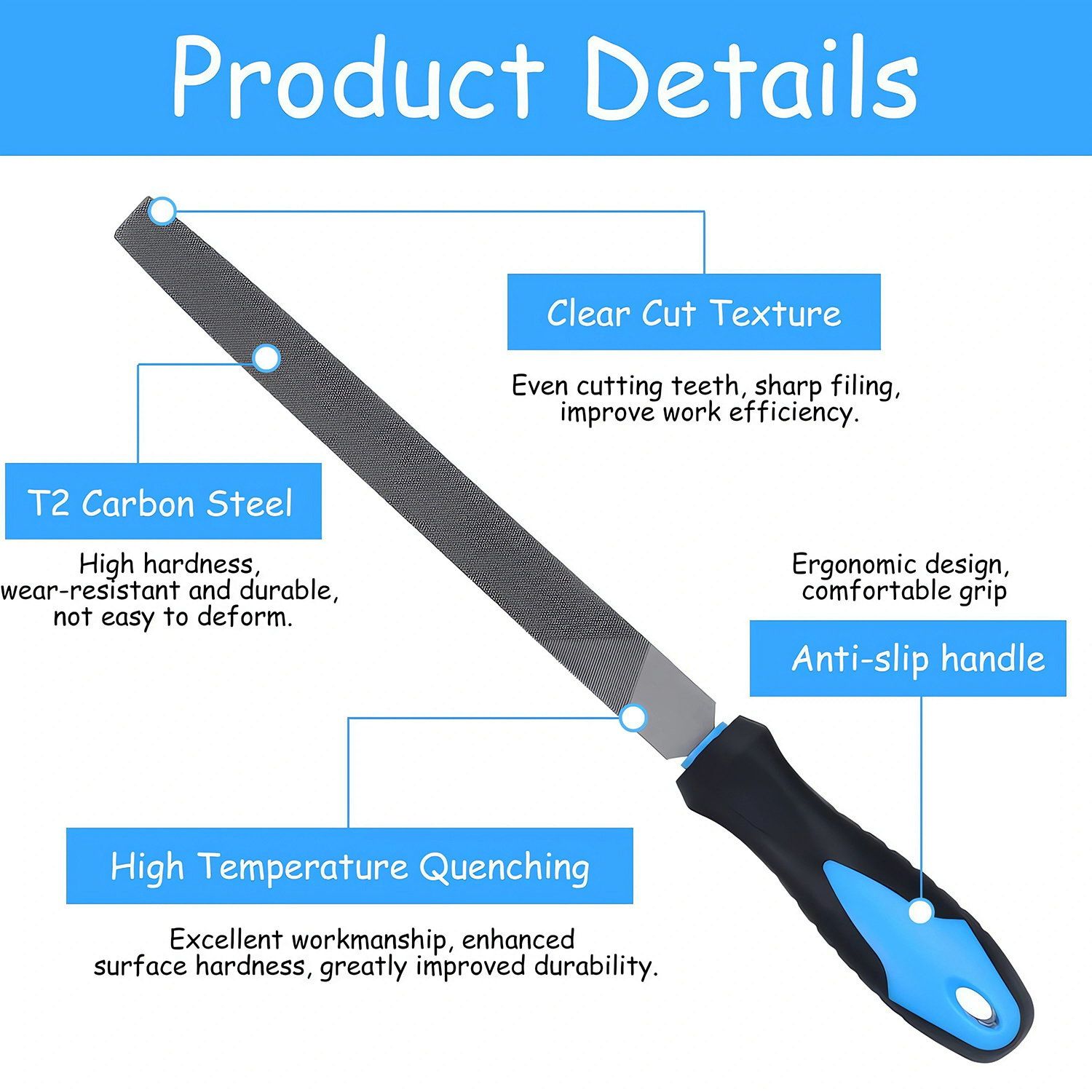 19pcs carbon steel file tool set with brush glove and four sandpapers metal files   flat   semicircular file   file suitable for chipping deburring edge softening and 3d print finishing Product details 4