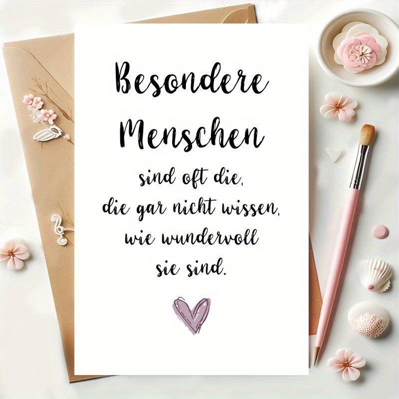 

1pc Special People German Love Card, Christmas Birthday Valentine's Day, Gift For Friend Boyfriend Girlfriend Husband Wife, Best For Christmas