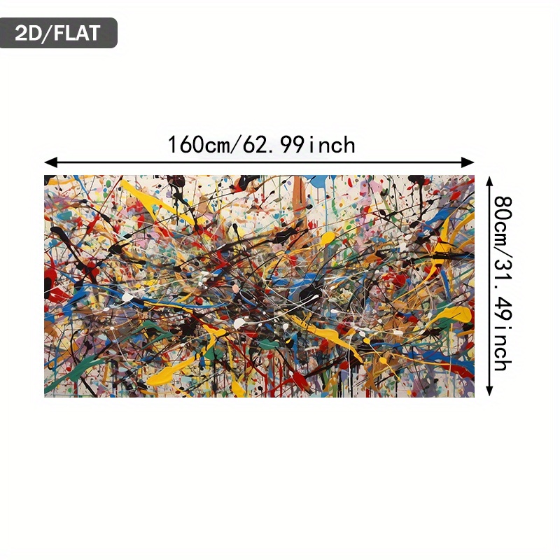 TEMU 2d Flat, 2d Flat 1pc 31.49*62.99in/80*160cm Modern Abstract Painting With Of Art Wall Art Canvas Painting Art For Living Room Modern Canvas