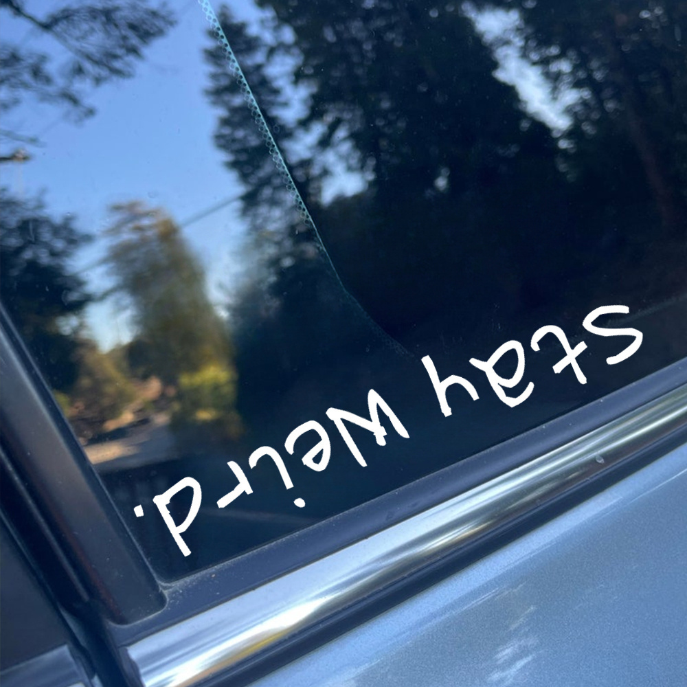 TEMU Keep Weird Vinyl Die-cut Decals Bumper Stickers For Window Truck Car Laptop And More.