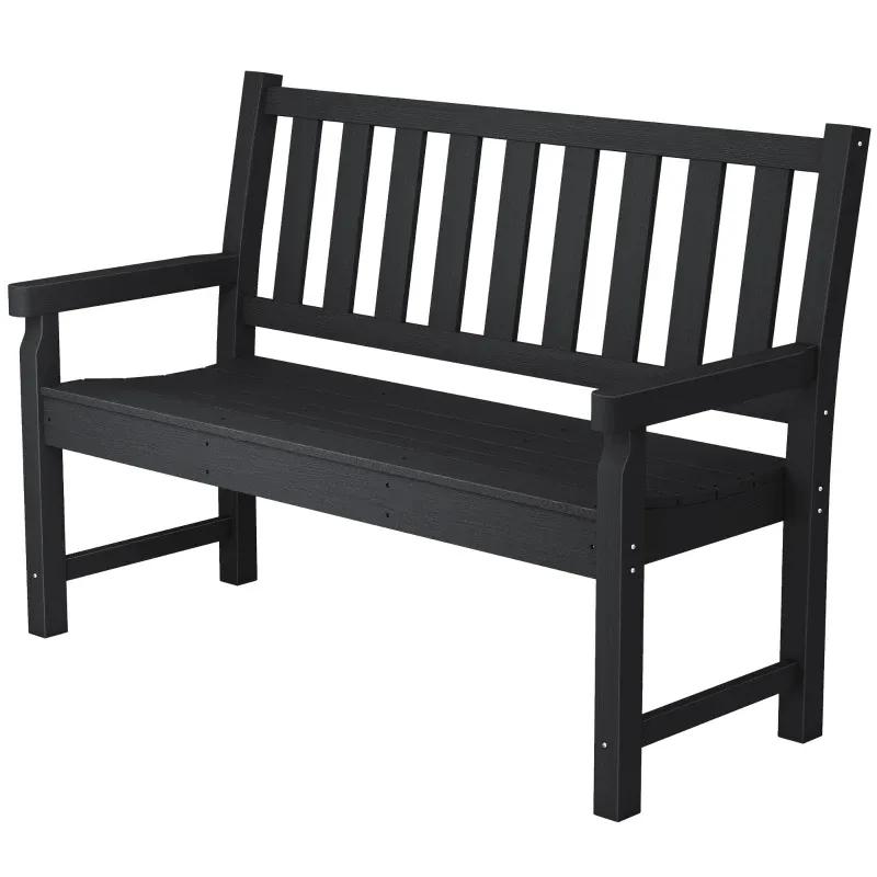Lawn Curved Bench Park Bench 2-Person Porch Bench Outdoor Bench Lawn Curved Seat