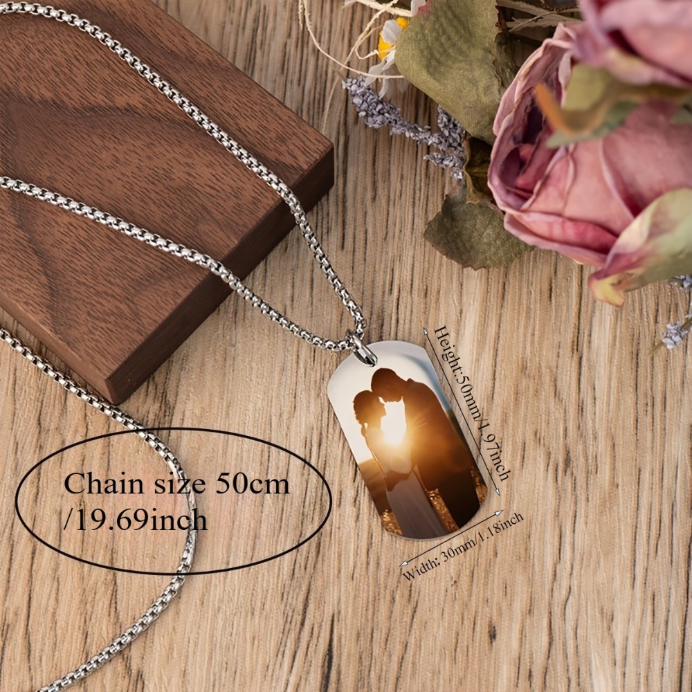 Personalized Custom Photo Men's Pendant — 18K Plated Unisex Necklace