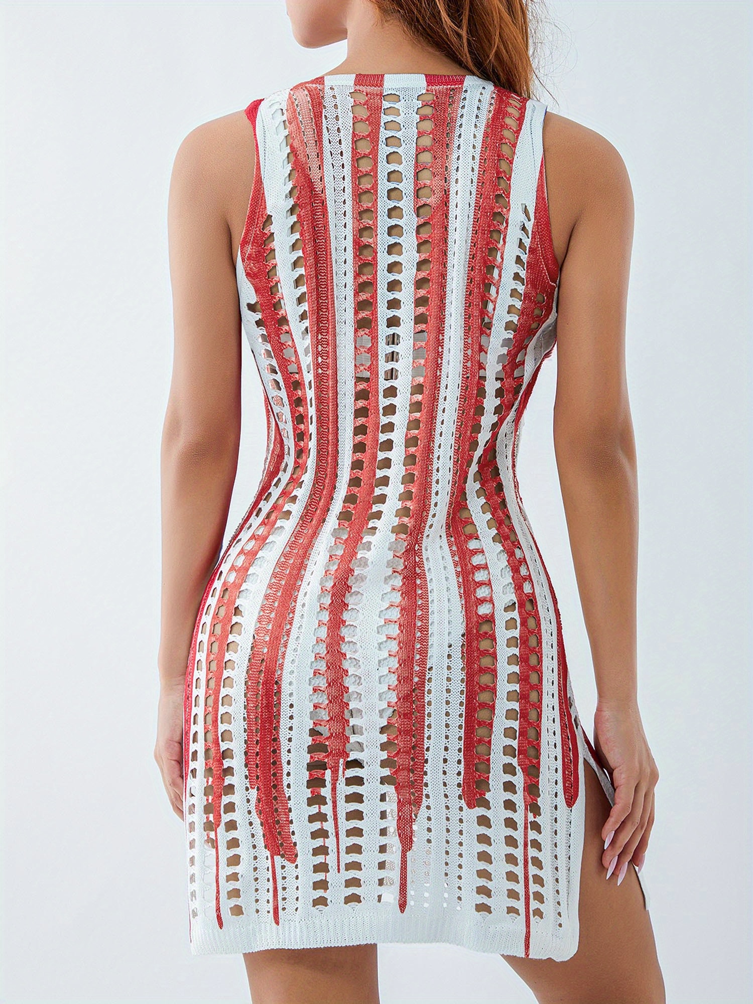 red crochet beach dress Naomi Red Crochet Mini Dress | Women's Clothing main image 1