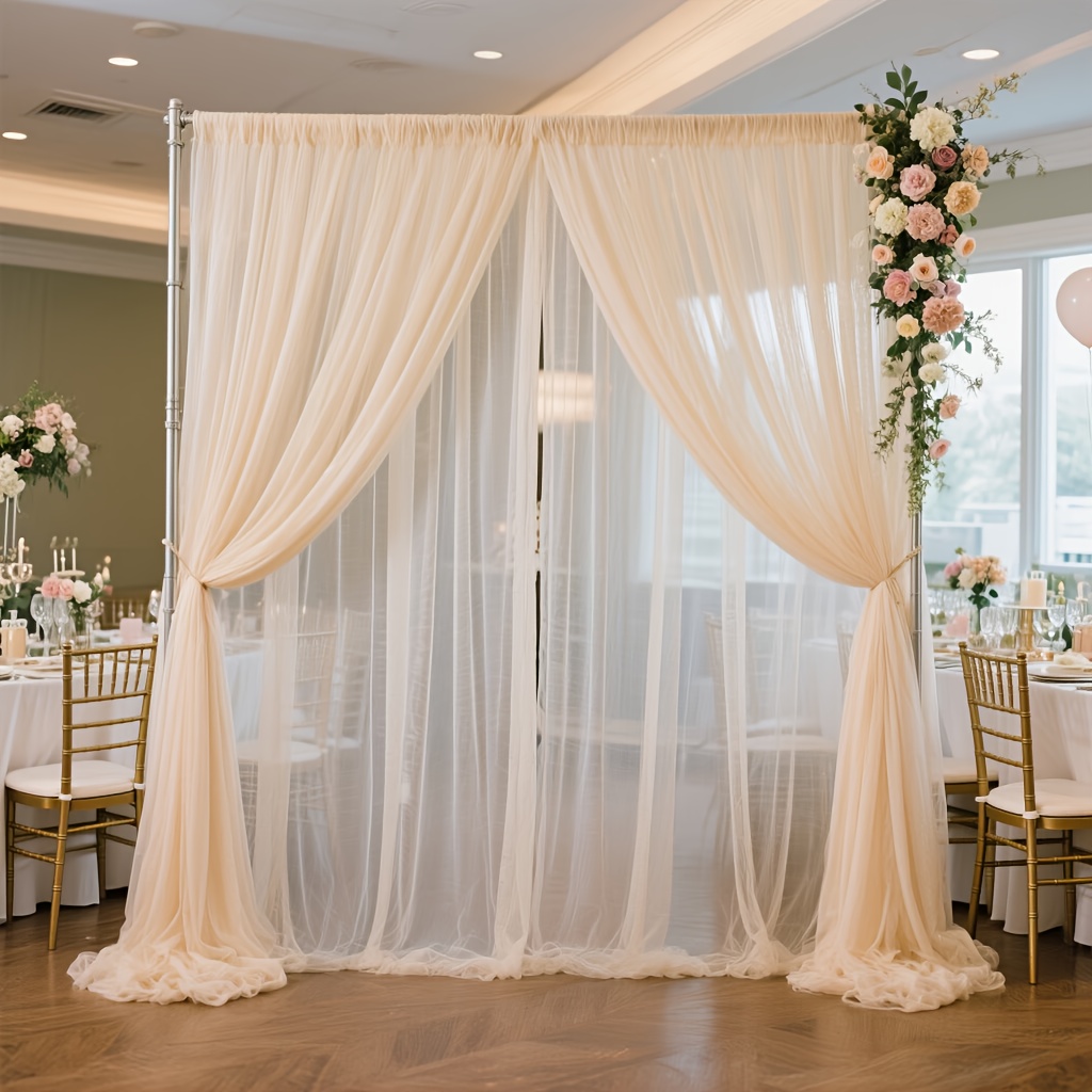 2pcs 4pcs rod pocket semi sheer mosquito net curtains suitable for ceiling window hanging with   sheer panels sturdy breathable mesh fabric suitable for pergolas patios bedrooms backyards weddings