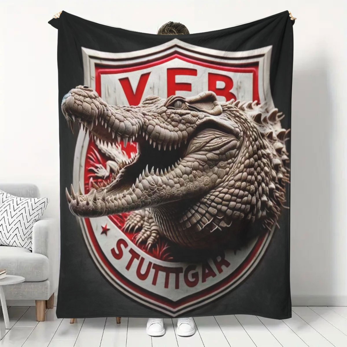 

1pc Vfr Crocodile Flannel Blanket - All For , , , , Car , Sofa, Bedroom Decor - Christmas, For ,