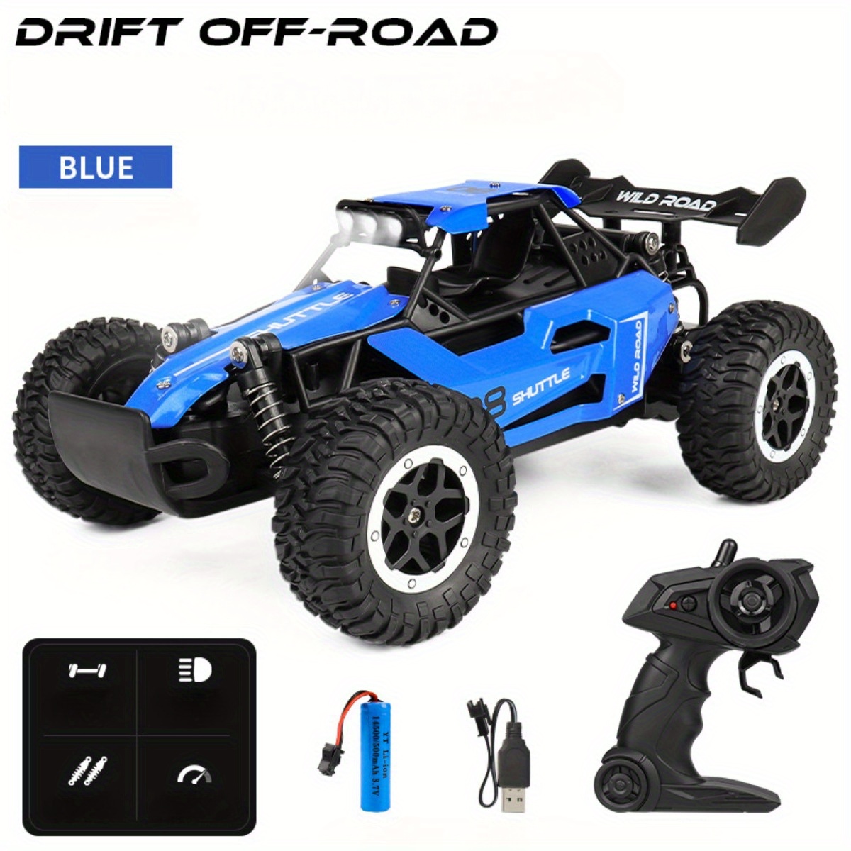 1:16 Scale All Terrain RC Off-Road Vehicle, 2.4GHz RC Kids Toy Car, Durable Alloy And Plastic, Fun Racing Car Model That Can Climb And Drift - Perfect As Party Favors And Holiday Gifts