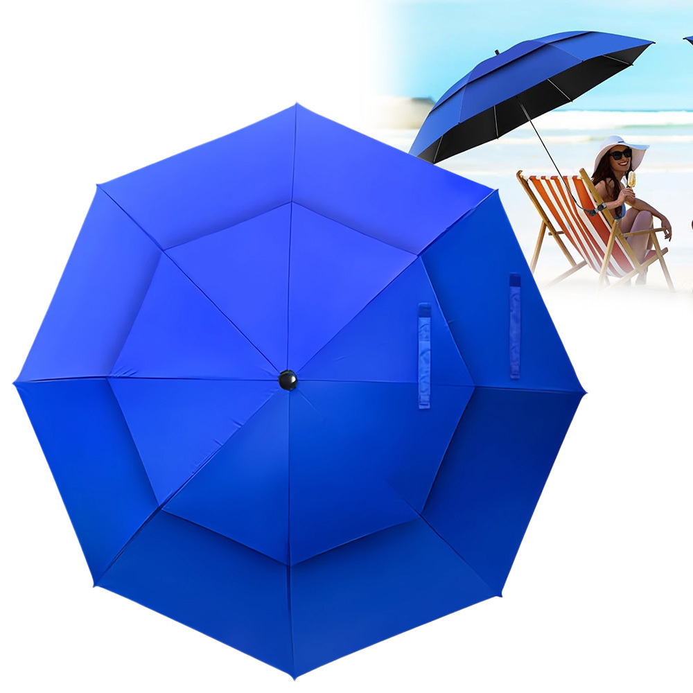 1 Pack Upf 100+ Clip On Sunshade Umbrella Carbon Fiber Fabric Double Layer For Fishing Beach Chair Camping 41.73 Inch