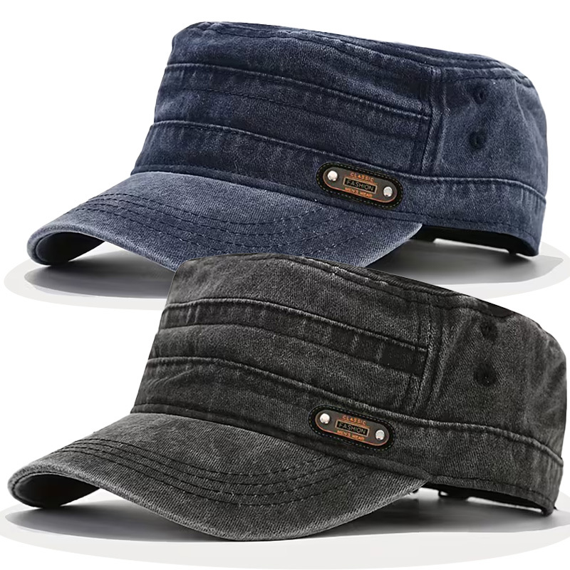 TEMU 2pcs Set, New Four-season Men's Outdoor Duck Tongue Flat Top Hat, Suitable For , Running, Holiday Gift-giving