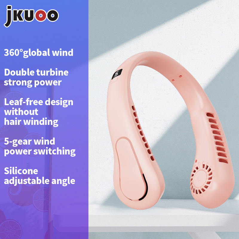 Portable Neck Fan Bladeless Wearable Personal Fan 5 360° Cooling Rechargeable Usb Quiet Powerful Airflow Lightweight Cooling Fan For Outdoor Office Summer Gift Must-haves Long Air Conditioner