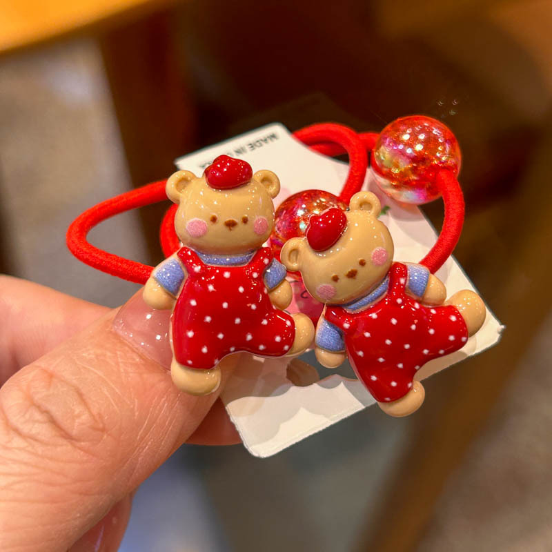 TEMU 2pcs Cute Cartoon Zoo Hair String Bow For Little Rabbits And - - Non-snag Hair Elastic Headband - Hair Decoration