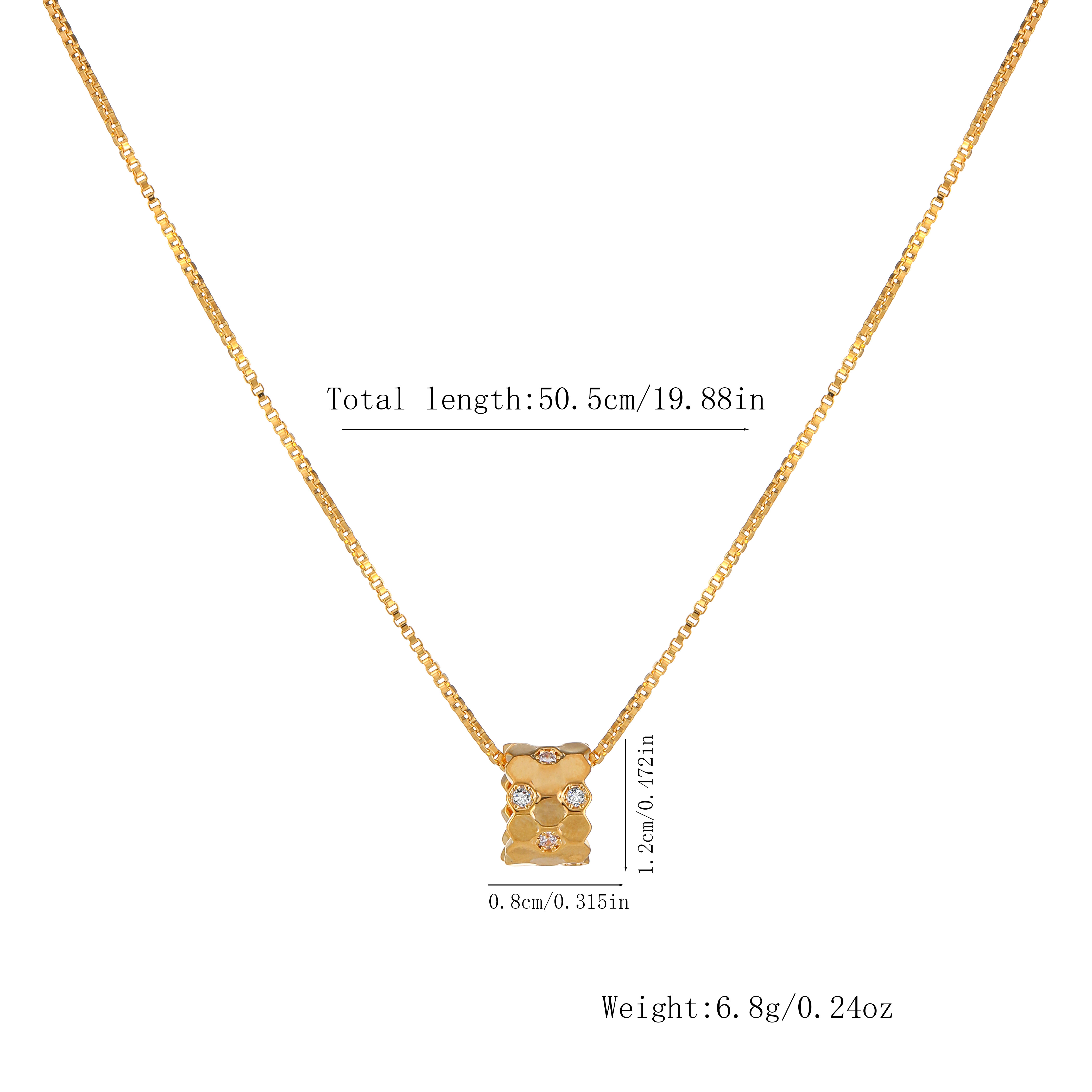Women's 18K Gold-Plated Honeycomb Sphere Pendant Necklace