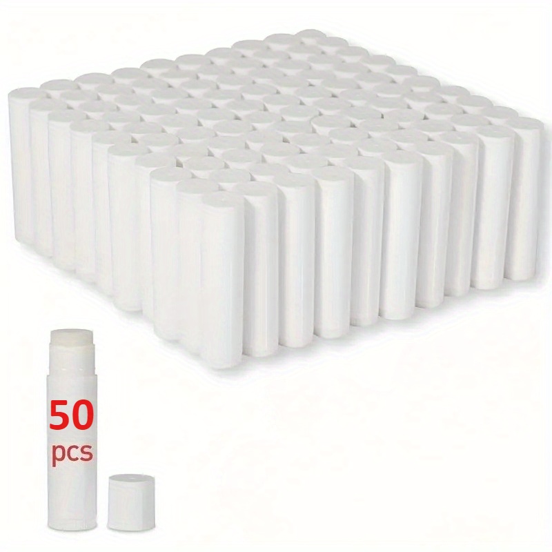 50 .5g Lipstick Tubes, Empty Plastic Lip Gloss Containers, Rotatable Deodorant Containers For Diy Homemade Lipstick, Lip Balm, And Solid Perfume, Perfect Gift
