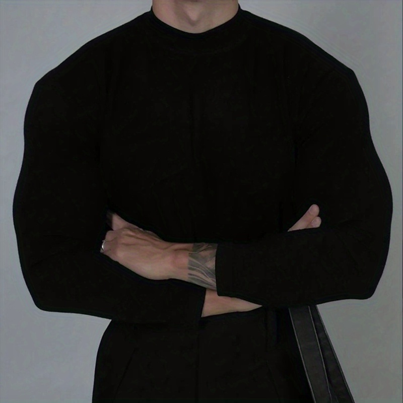

Obm Xiexiele Men's Half-high Collar Knitted Pine Sweater