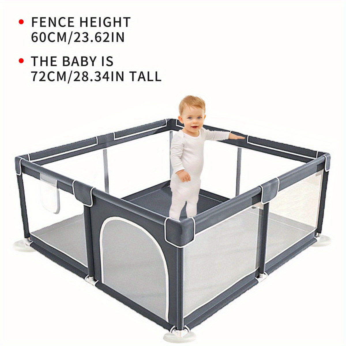 Mesh baby playpen detail