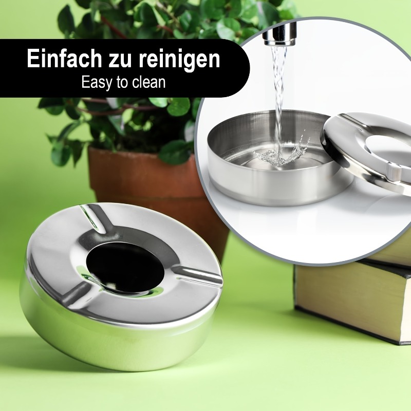 2er set aschenbecher edelstahl winddichter abnehmbarer