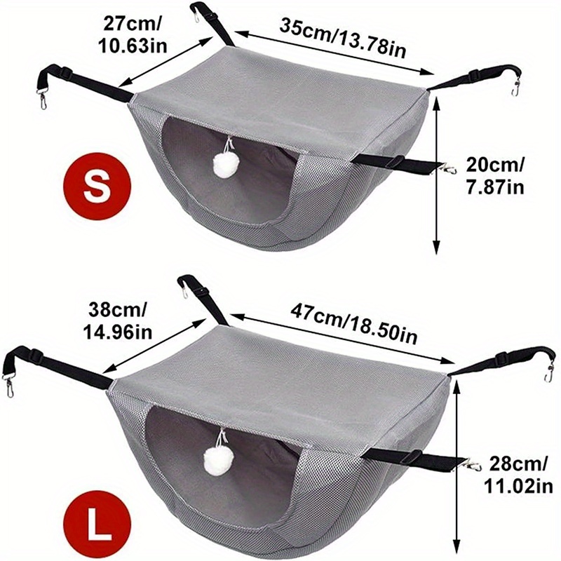 Adjustable Cat Hammock with Straps for Pet Cages