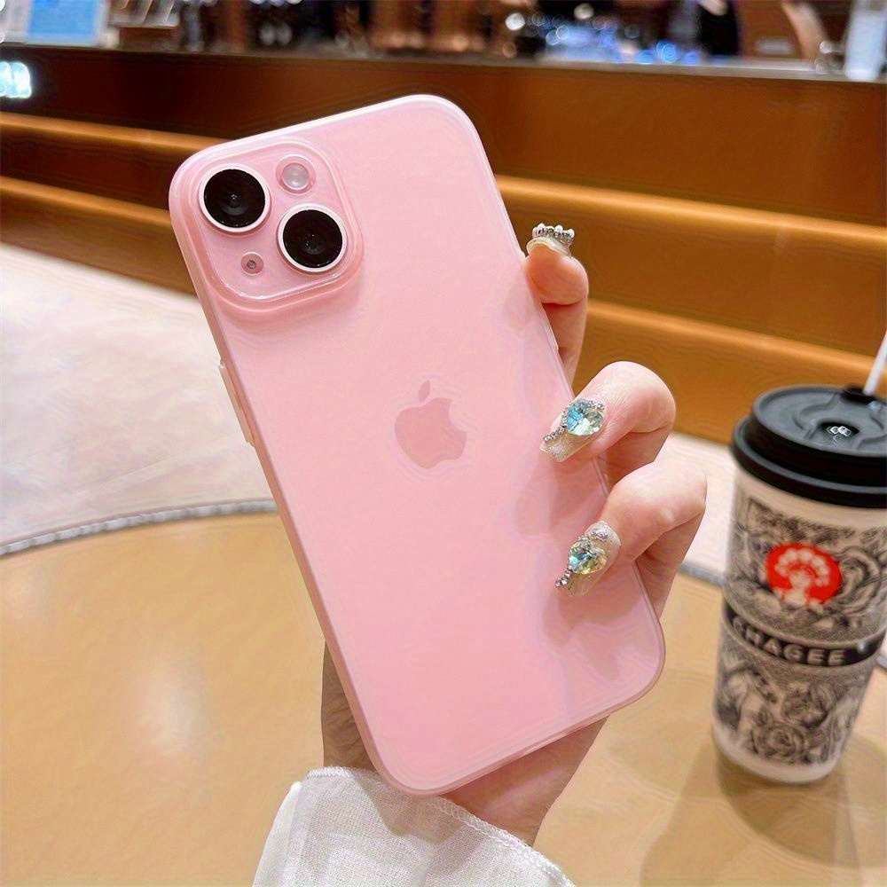 Compatible Apple 15 Phone Case New Pink iPhone 14 Pro Max Ultra-thin Heat Dissipation 13/12/11 Transparent Simple